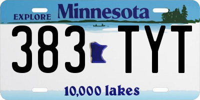 MN license plate 383TYT