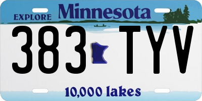 MN license plate 383TYV
