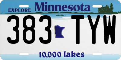 MN license plate 383TYW