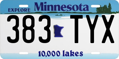 MN license plate 383TYX