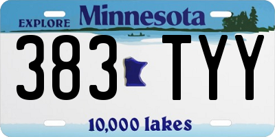 MN license plate 383TYY