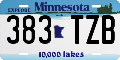 MN license plate 383TZB