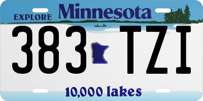 MN license plate 383TZI