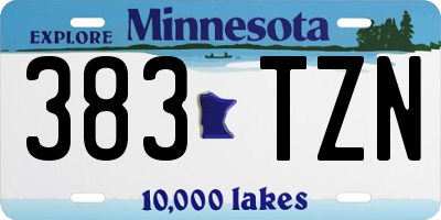 MN license plate 383TZN