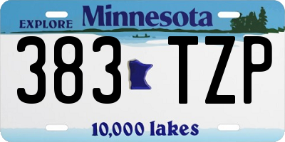 MN license plate 383TZP