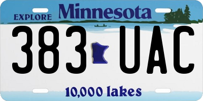 MN license plate 383UAC