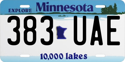 MN license plate 383UAE