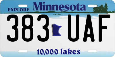 MN license plate 383UAF