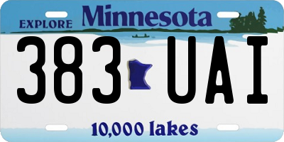 MN license plate 383UAI