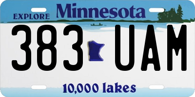 MN license plate 383UAM