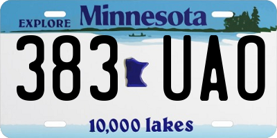 MN license plate 383UAO