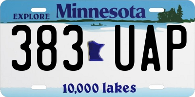 MN license plate 383UAP