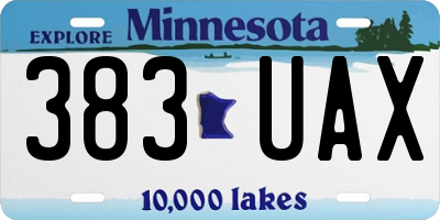 MN license plate 383UAX