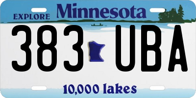 MN license plate 383UBA