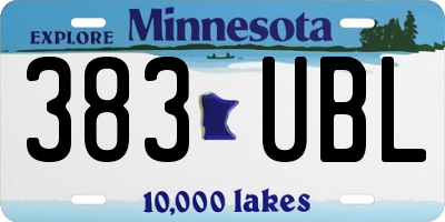 MN license plate 383UBL
