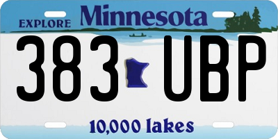 MN license plate 383UBP
