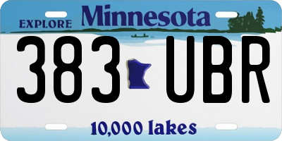 MN license plate 383UBR