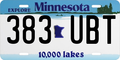 MN license plate 383UBT