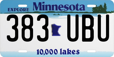 MN license plate 383UBU