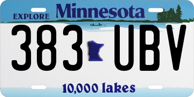 MN license plate 383UBV