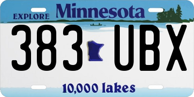 MN license plate 383UBX