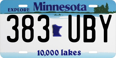 MN license plate 383UBY