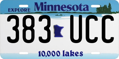 MN license plate 383UCC