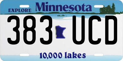 MN license plate 383UCD