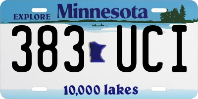 MN license plate 383UCI