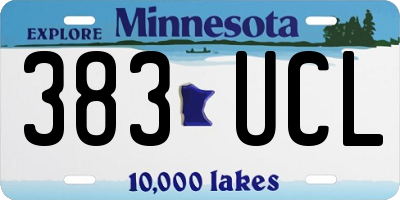 MN license plate 383UCL