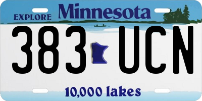 MN license plate 383UCN