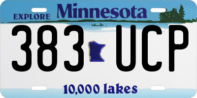 MN license plate 383UCP