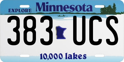 MN license plate 383UCS