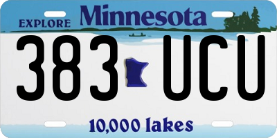 MN license plate 383UCU