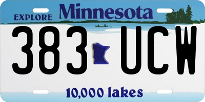 MN license plate 383UCW