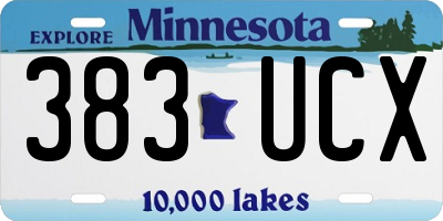 MN license plate 383UCX