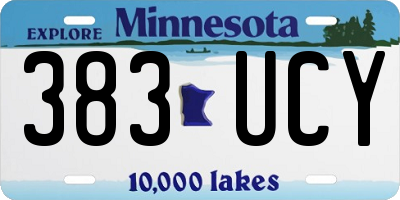MN license plate 383UCY