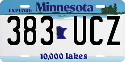 MN license plate 383UCZ