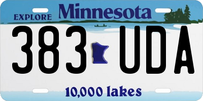 MN license plate 383UDA