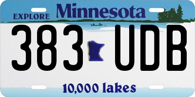 MN license plate 383UDB