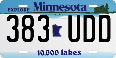 MN license plate 383UDD