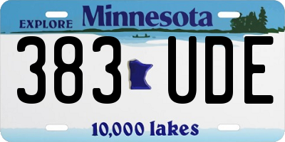 MN license plate 383UDE