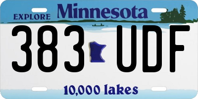 MN license plate 383UDF