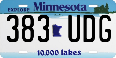 MN license plate 383UDG