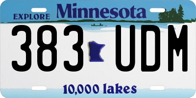 MN license plate 383UDM