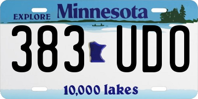 MN license plate 383UDO