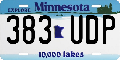 MN license plate 383UDP