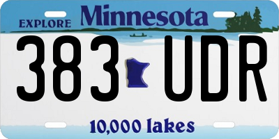 MN license plate 383UDR