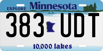 MN license plate 383UDT