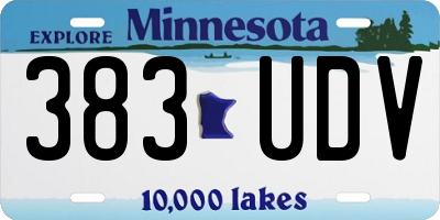 MN license plate 383UDV